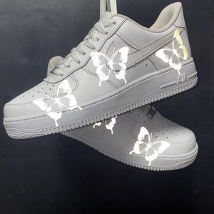LEGIT CUSTOM REFLECTIVE BUTTERFLY AIR FORCE ONES🎨